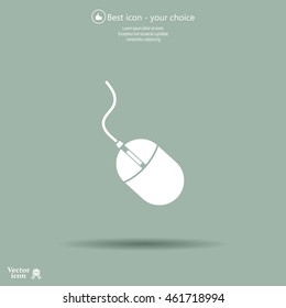 Computer mouse icon, vector illustration. Flat design style