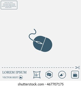 Computer mouse icon, vector illustration. Flat design style