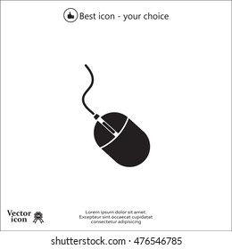 Computer mouse icon, vector illustration. Flat design style