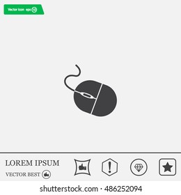 Computer mouse icon, vector illustration. Flat design style