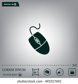 Computer mouse icon, vector illustration. Flat design style
