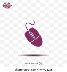 Computer mouse icon, vector illustration. Flat design style