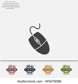 Computer mouse icon, vector illustration. Flat design style