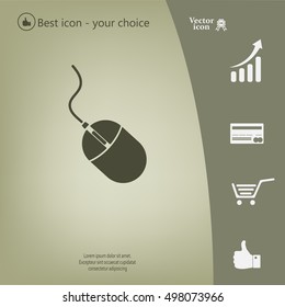 Computer mouse icon, vector illustration. Flat design style