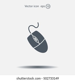 Computer mouse icon, vector illustration. Flat design style