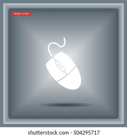 Computer mouse icon, vector illustration. Flat design style