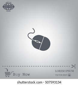 Computer mouse icon, vector illustration. Flat design style