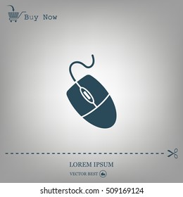 Computer mouse icon, vector illustration. Flat design style