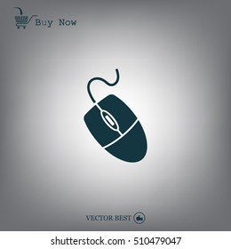 Computer mouse icon, vector illustration. Flat design style