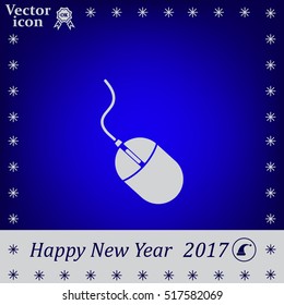 Computer mouse icon, vector illustration. Flat design style