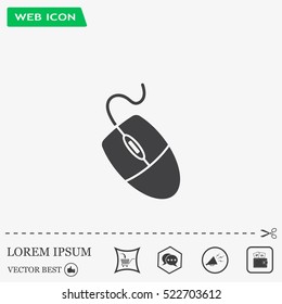 Computer mouse icon, vector illustration. Flat design style