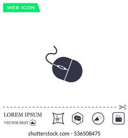 Computer mouse icon, vector illustration. Flat design style