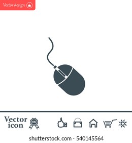 Computer mouse icon, vector illustration. Flat design style