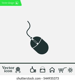 Computer mouse icon, vector illustration. Flat design style