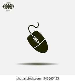Computer mouse icon, vector illustration. Flat design style