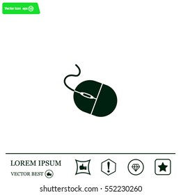 Computer mouse icon, vector illustration. Flat design style