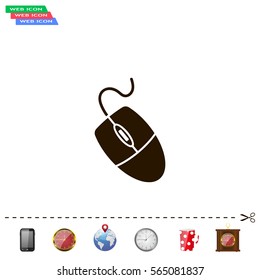 Computer mouse icon, vector illustration. Flat design style