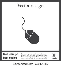 Computer mouse icon, vector illustration. Flat design style