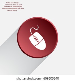 Computer mouse icon, vector illustration. Flat design style