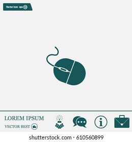 Computer mouse icon, vector illustration. Flat design style