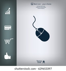 Computer mouse icon, vector illustration. Flat design style