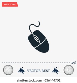Computer mouse icon, vector illustration. Flat design style