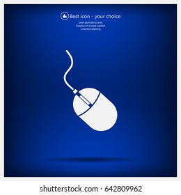 Computer mouse icon, vector illustration. Flat design style