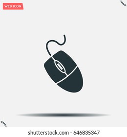 Computer mouse icon, vector illustration. Flat design style