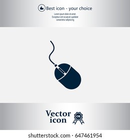 Computer mouse icon, vector illustration. Flat design style