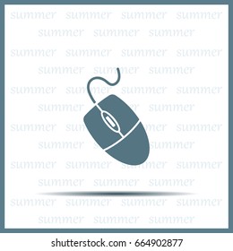 Computer mouse icon, vector illustration. Flat design style