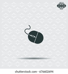 Computer mouse icon, vector illustration. Flat design style
