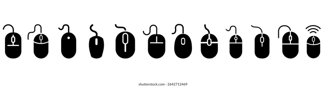 Computer mouse icon vector set. PC mouse illustration sign collection. mouse symbol. device web icons.