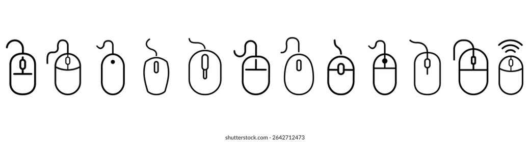 Computer mouse icon vector set. PC mouse illustration sign collection. mouse symbol. device web icons.