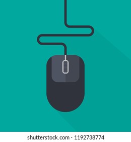Computer Mouse Icon. Vector stock  Illustration Flat Style.