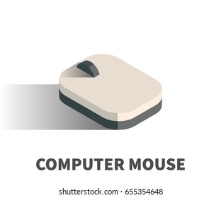 Computer mouse icon, vector symbol in isometric 3D style isolated on white background.