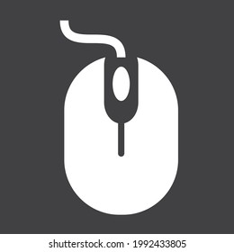 Computer Mouse Icon White Color  Vector Format