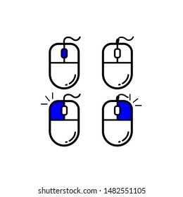 computer mouse icon,outline mouse icon, flat design best vector computer mouse illustration