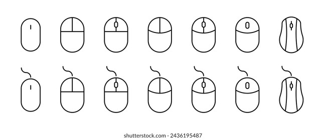 Computer mouse icons set. PC cursor vector icons. Computer mouse vector icon collection