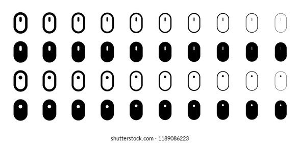 Computer mouse icons. Vector set