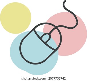 Computer mouse, illustration, vector, on a white background.