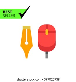 Computer mouse and ink pen nib
