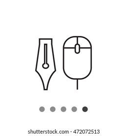 Computer mouse and ink pen nib