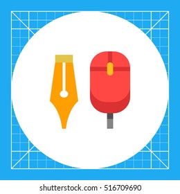 Computer mouse and ink pen nib