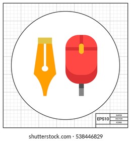 Computer mouse and ink pen nib