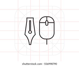 Computer mouse and ink pen nib