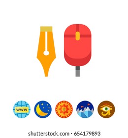 Computer mouse and ink pen nib