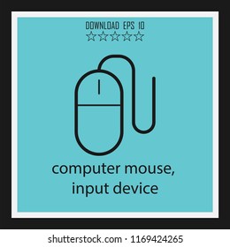computer mouse, input device vector icon