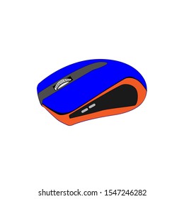 Computer mouse. Isolated on a white background. Vector flat icon. There is a place for text. Copy space.