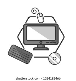 Computer. Mouse and Keyboard Icon