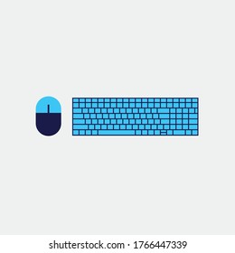 computer mouse and keyboard vector icon illustration